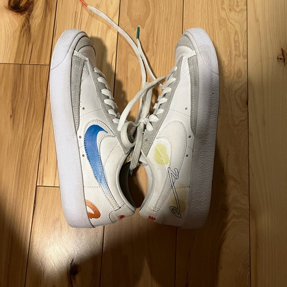 Nike x Mayumi Yamase Blazer Low '77 Sneakers Distressed Painted White Multicolor - Picture 7 of 12